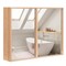 Double Door Bathroom Wall Cabinet with Mirror and Adjustable Shelves-Natural